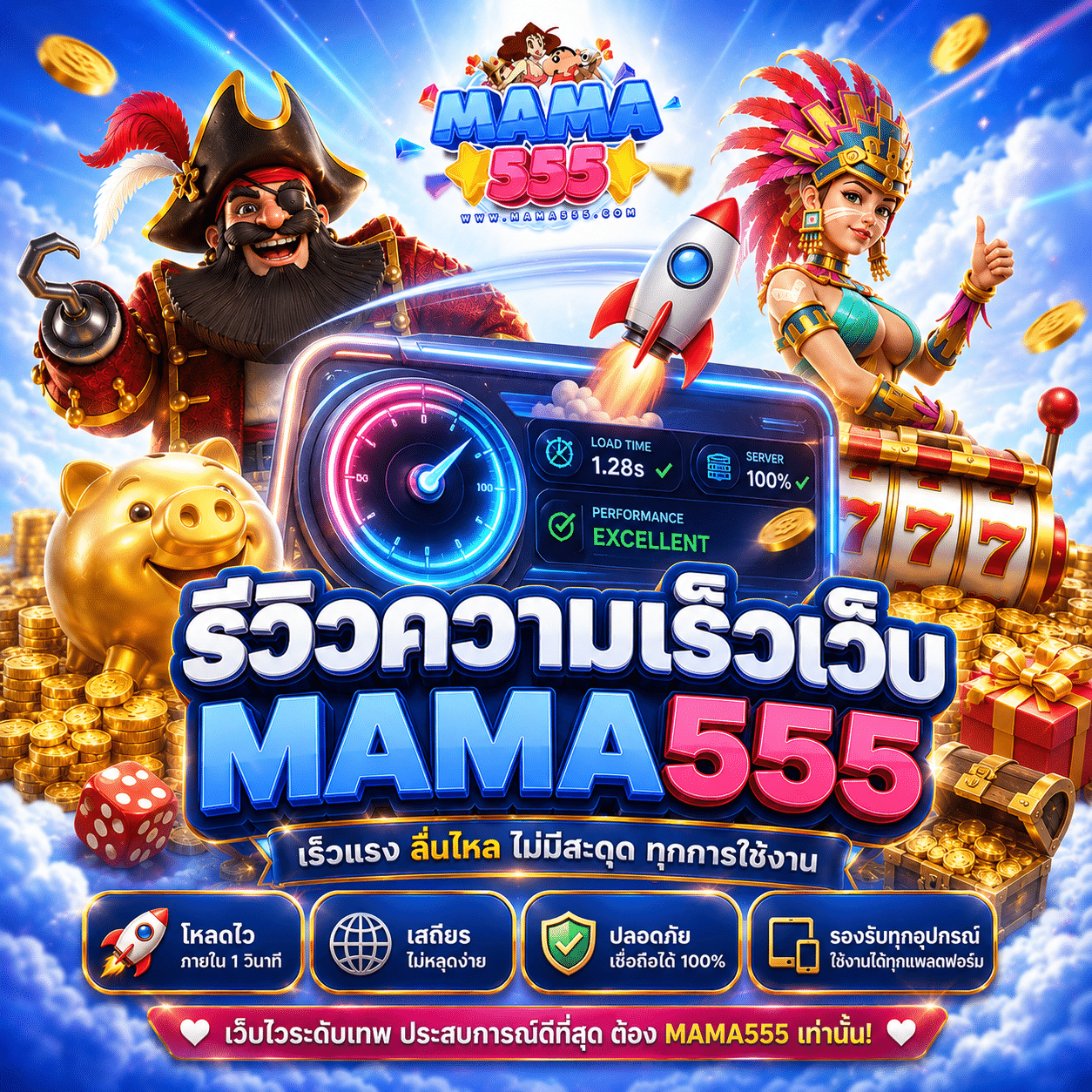 รีวิวความเร็วเว็บ MAMA555 จากคนจับเวลาตอนเน็ตบ้านกับเน็ตมือถือคนละวง